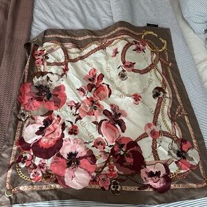 Gucci Silk Scarf with Pink and Brown Chains